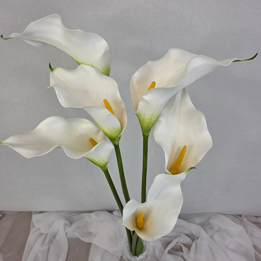 White Long Stem Calla - Realistic Artificial Flowers