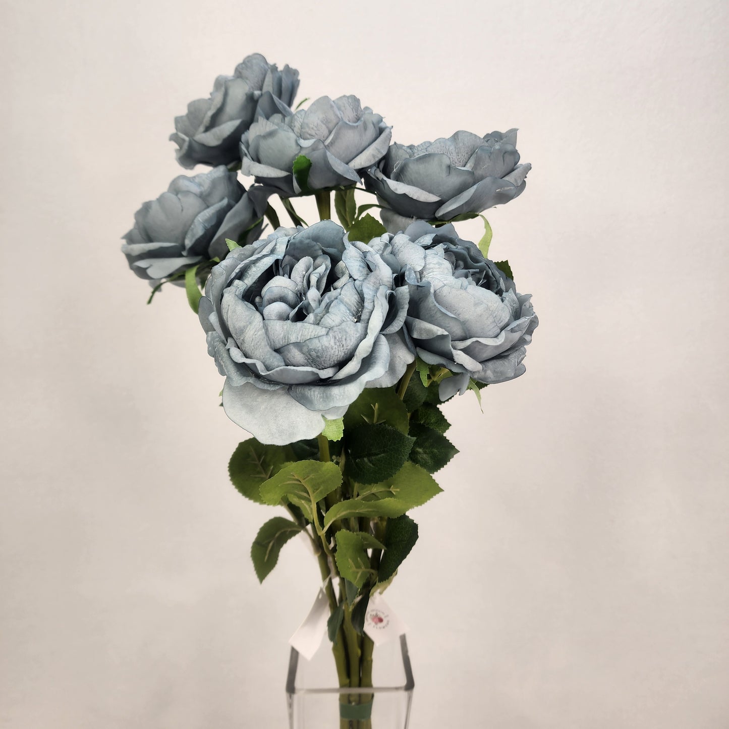 Duck Egg Blue David Austin Half Bloom Real Touch Rose - Realistic Artificial Flowers