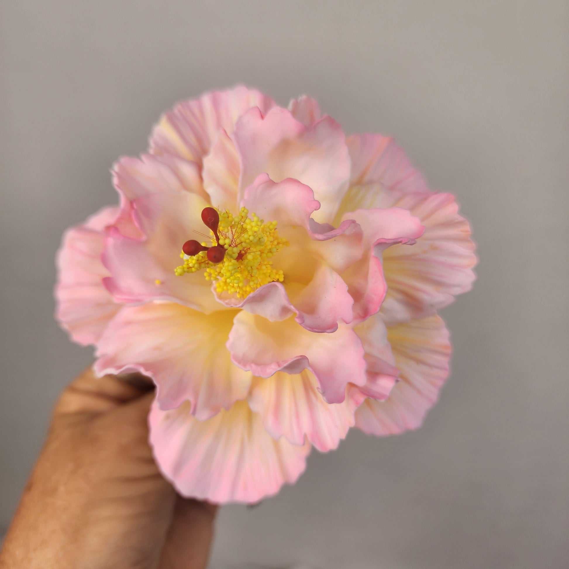 Hibiscus Pink Triple Petal 12.5cm- Realistic artificial Flowers