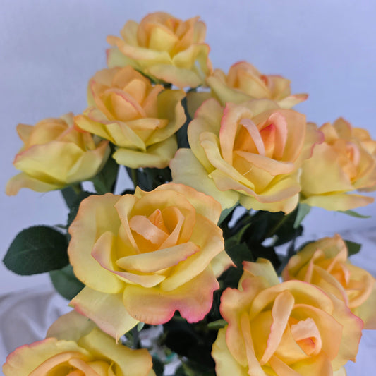 Tangerine Real Touch Open Bloom Rose - Realistic Artificial Flowers