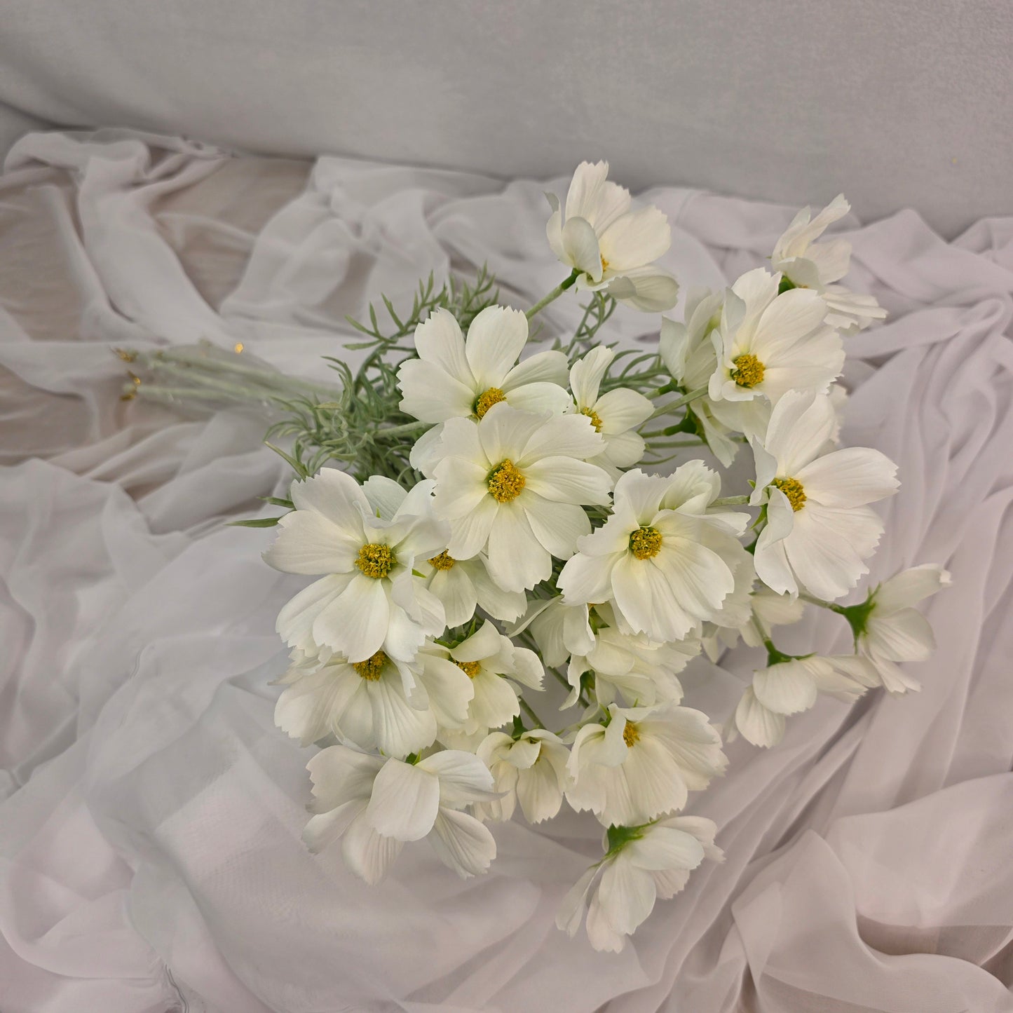 White Cosmos Spray - Realistic Artificial Flowers