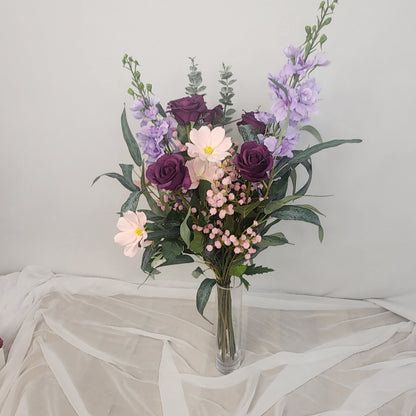 Purple and Mauve Bouquet -Real Touch Blooms
