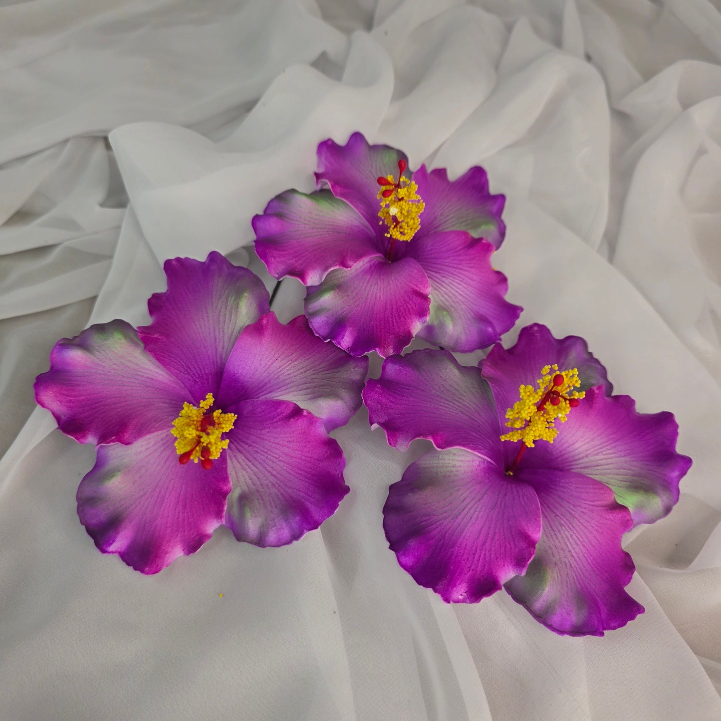 Magenta Hibiscus Shimmery 11.5cm Flowerhead