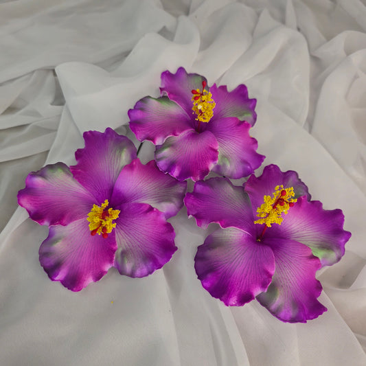 Magenta Hibiscus Shimmery 11.5cm Flowerhead