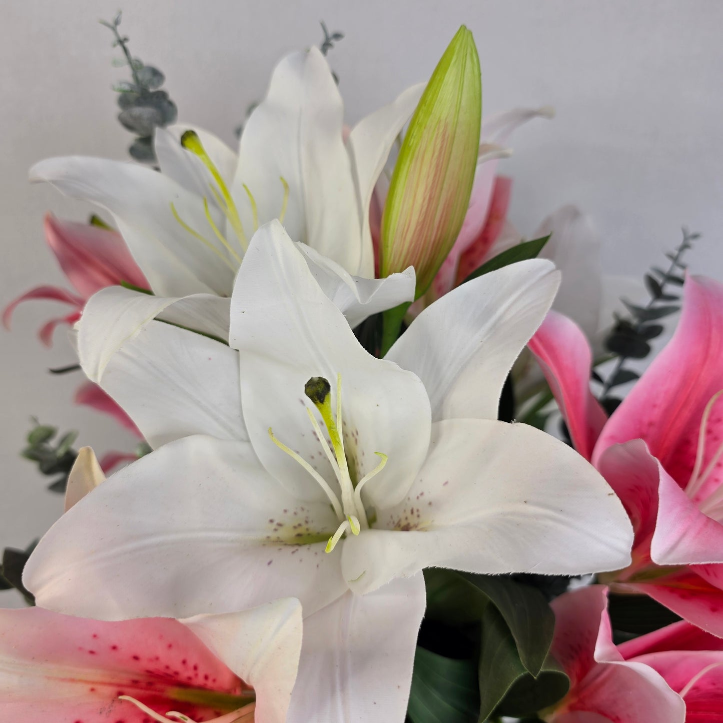 Oriental Lily Arrangement Large - Realistic Artificial Flowers