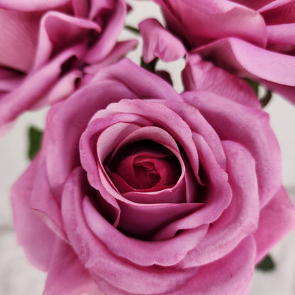 Mauve Royal Real Touch Rose - Realistic Artificial Flowers