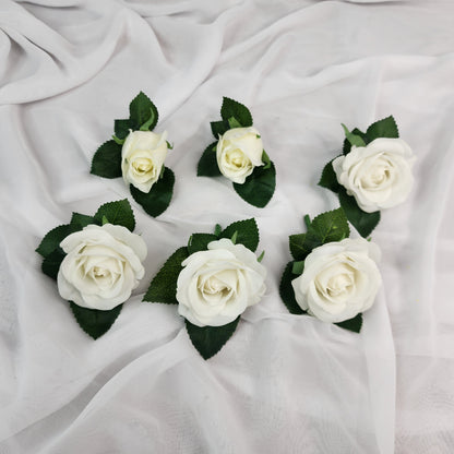 Large White Real Touch Rose Bridal Bouquet