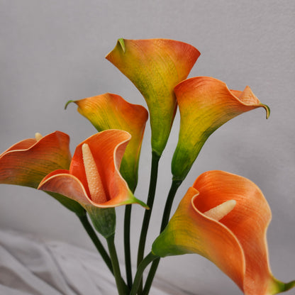 Orange Mini Calla Lily  - Realistic Artificial Flowers