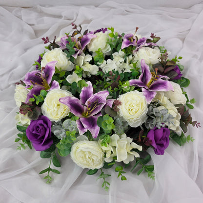 Wreath in Purple and White