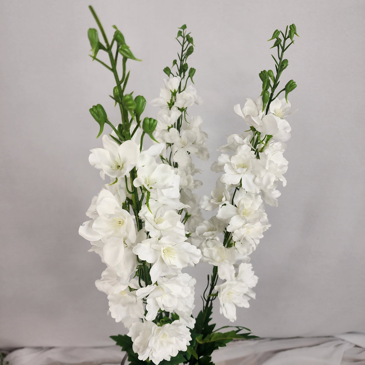 White Large Real Touch Delphinium - Realistic Artificial Flowers