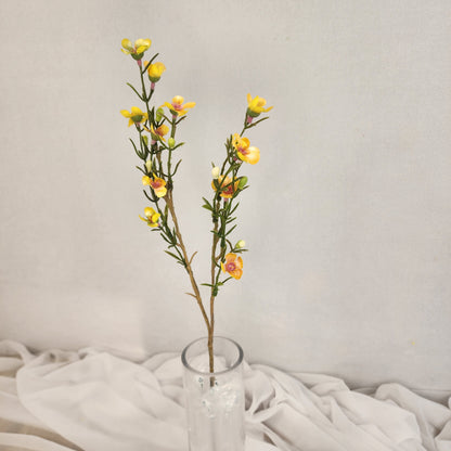 Wax Flower Spray Yellow - Realistic Artificial Flowers
