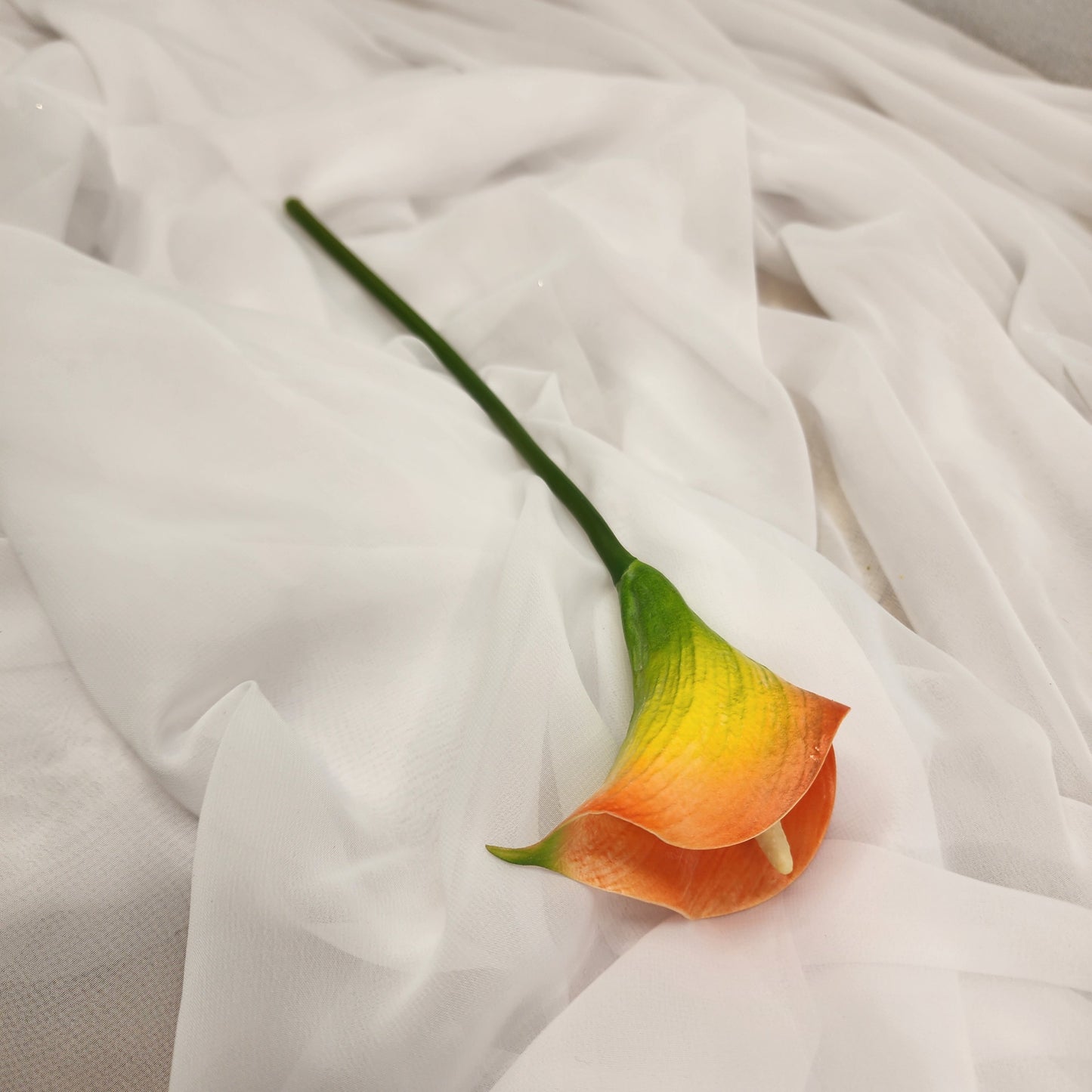 Orange Mini Calla Lily  - Realistic Artificial Flowers