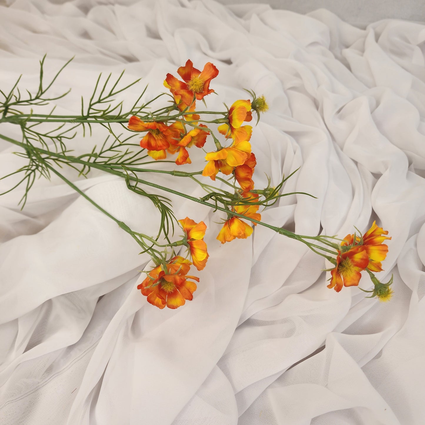 Orange Mini Cosmos Spray - Realistic Artificial Flowers