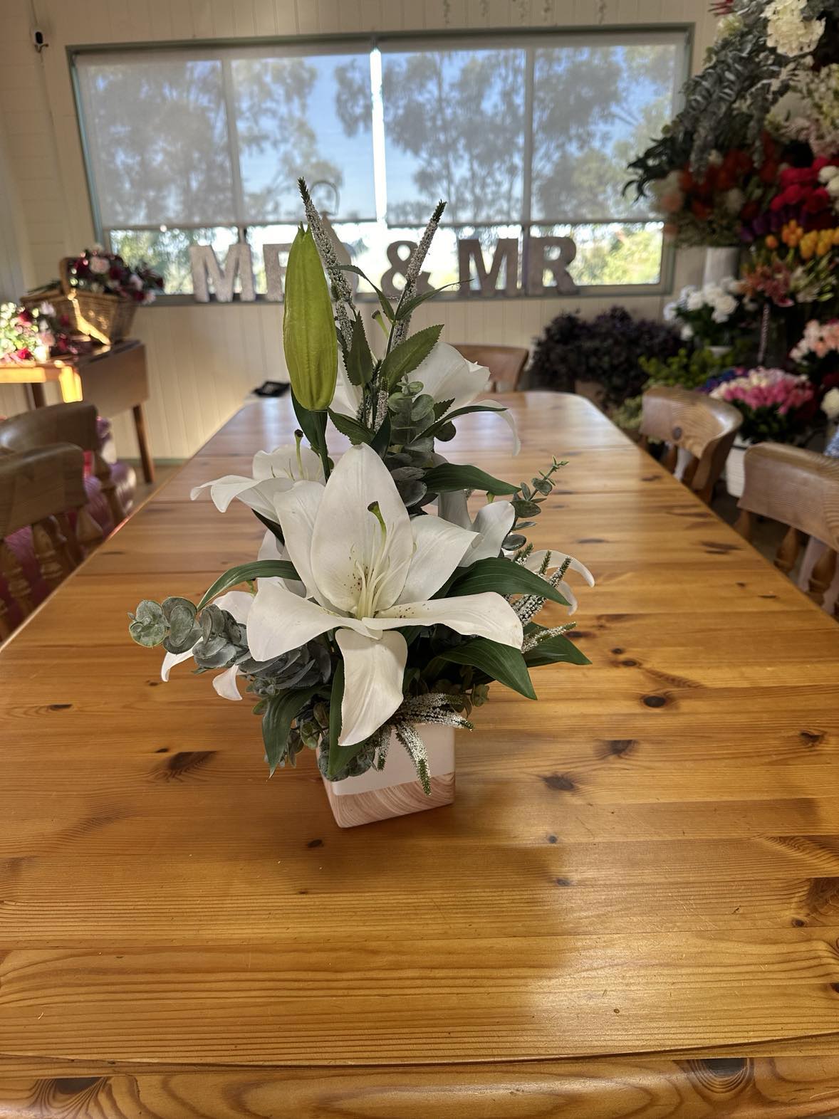 White Oriental Lily Arrangement
