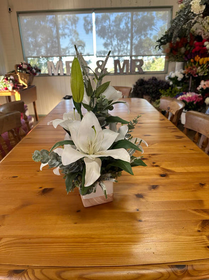 White Oriental Lily Arrangement