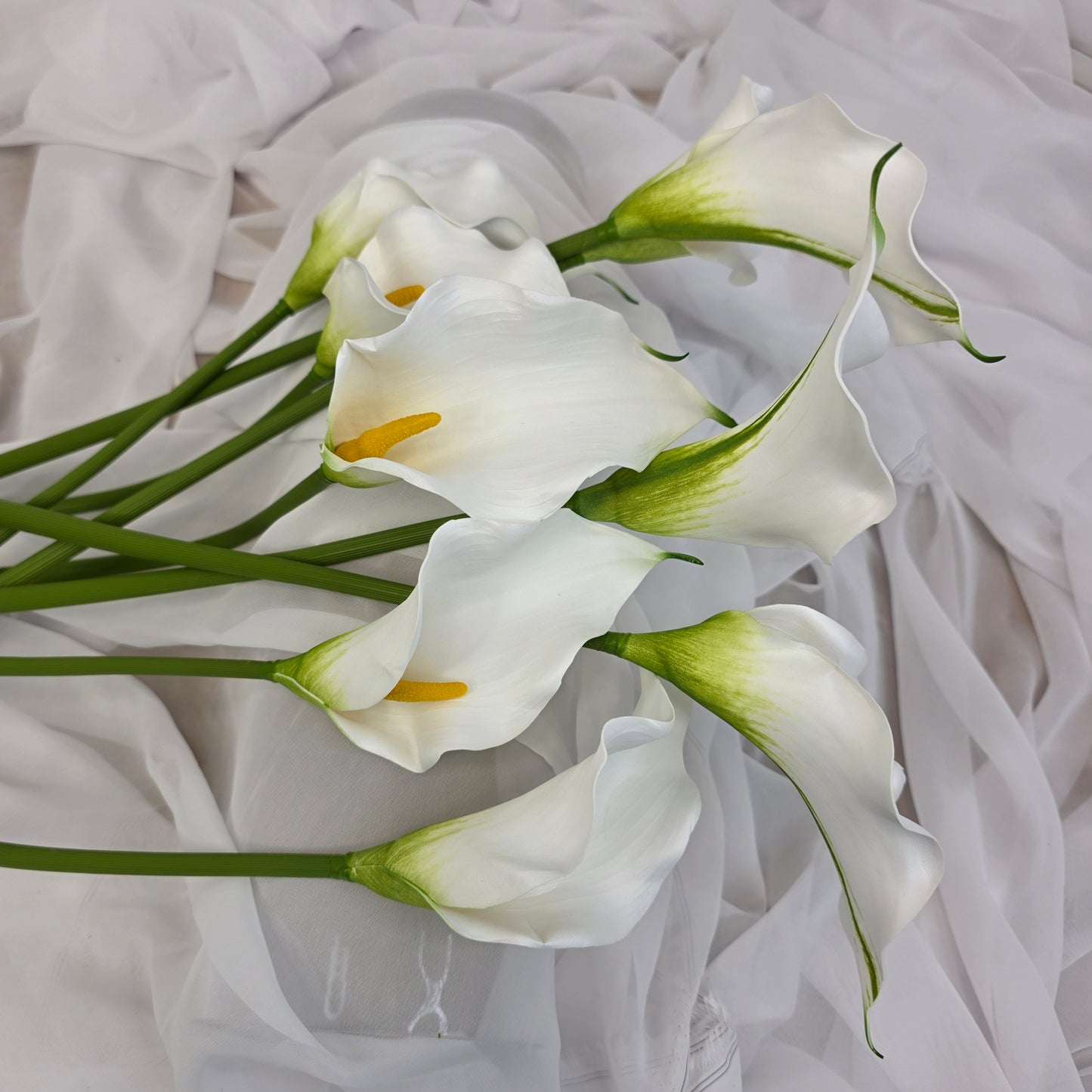 White Long Stem Calla - Realistic Artificial Flowers