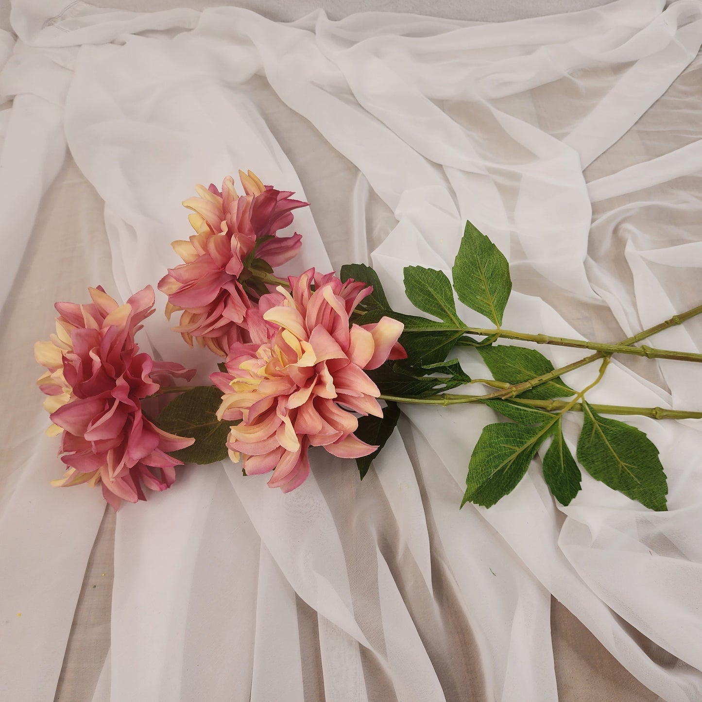 Cranberry Swirl Dahlia Silk Touch- Realistic Artificial Flowers