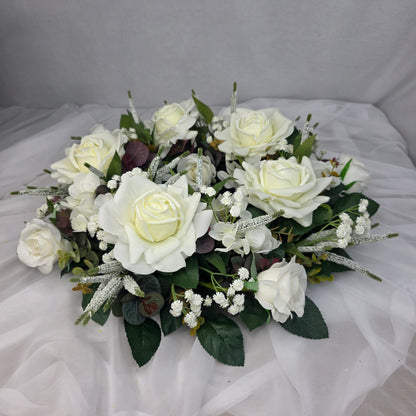 Wreath in Whites and Green