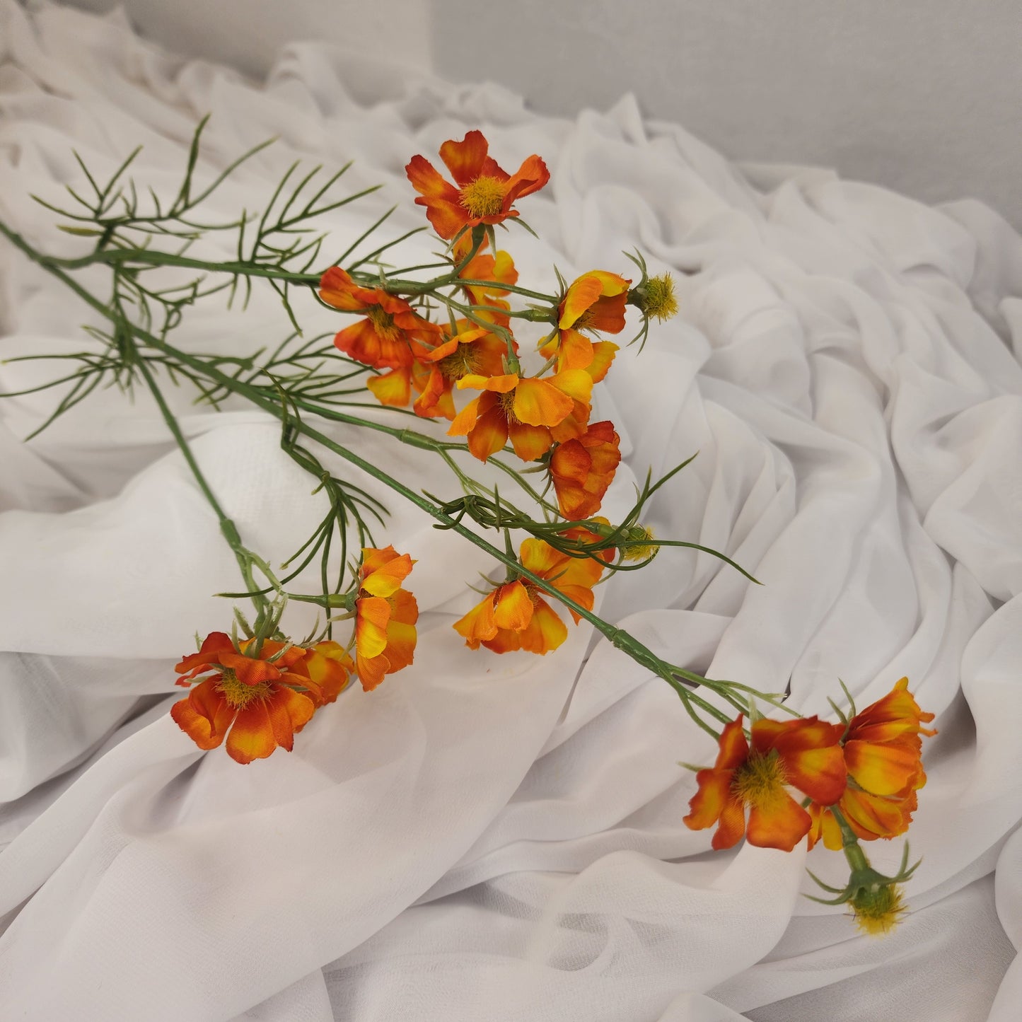 Orange Mini Cosmos Spray - Realistic Artificial Flowers