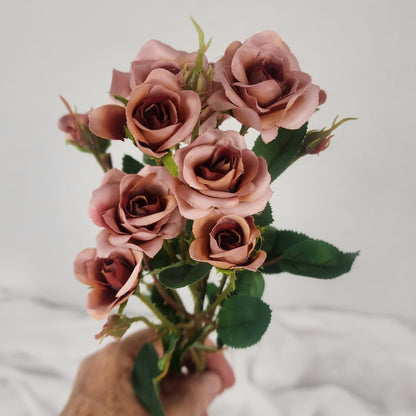 Dusty Pink Mini Rose Silk- Realistic Artificial Flowers
