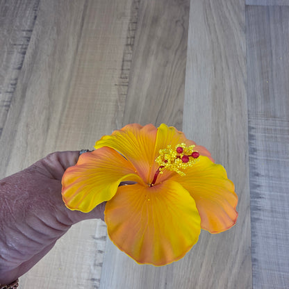 Peach Hibiscus 11.5 cm Flowerhead