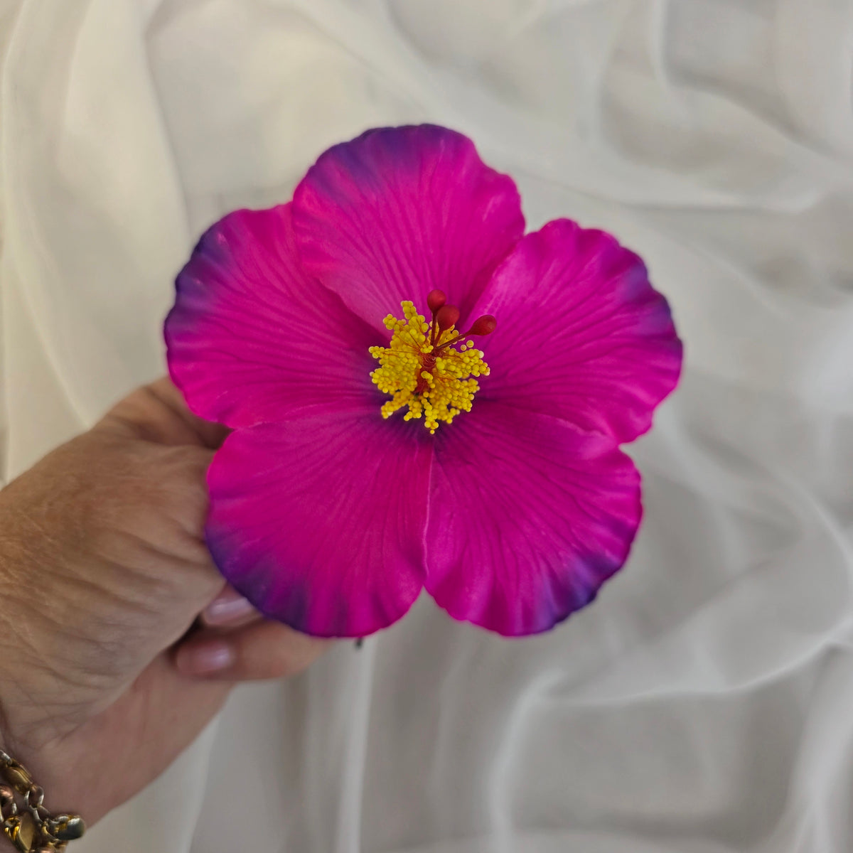 Fuchsia/Purple Hibiscus 11.5 cm Flowerhead