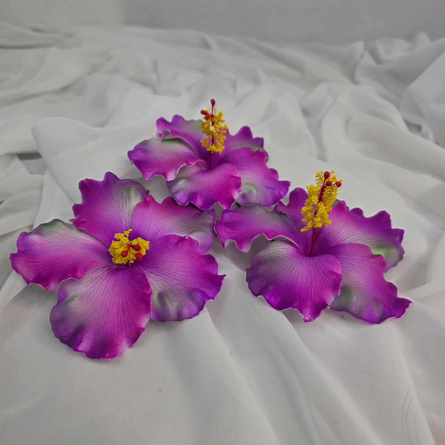 Magenta Hibiscus Shimmery 11.5cm Flowerhead