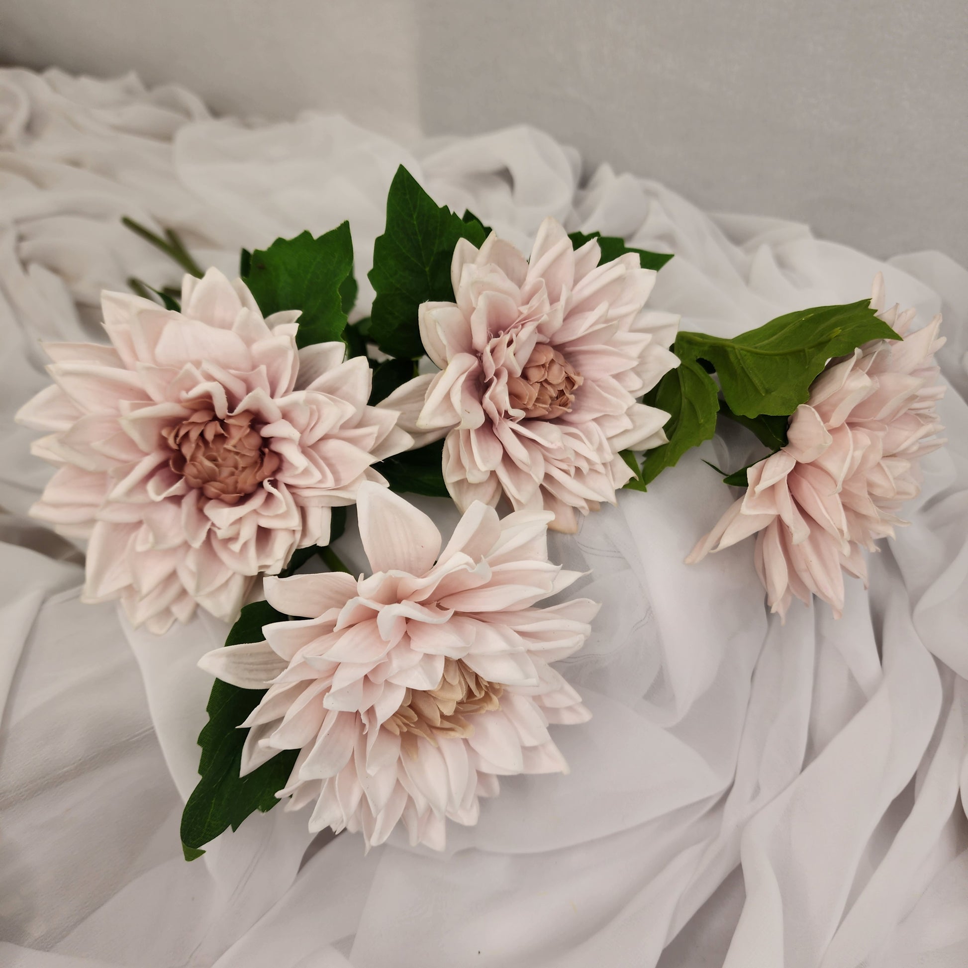 Light Pink Real Touch Dahlias-Realistic Artificial Flowers