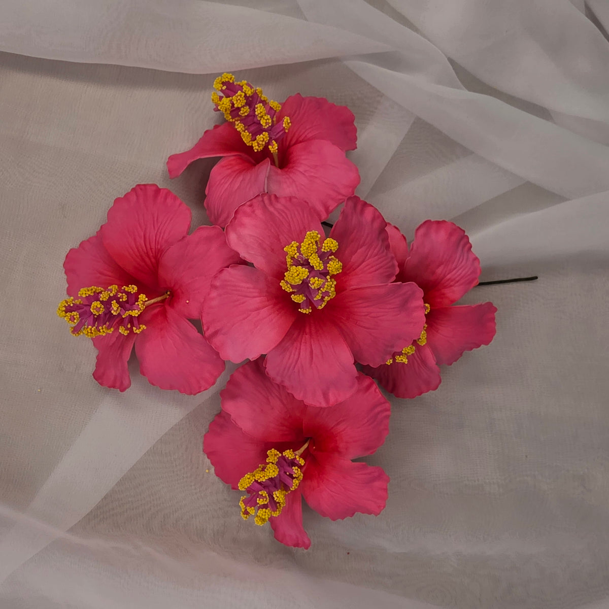 Pink Hibiscus 8cm Flowerhead