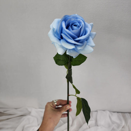 Ice Blue Royal Real Touch Rose - Realistic Artificial Flowers