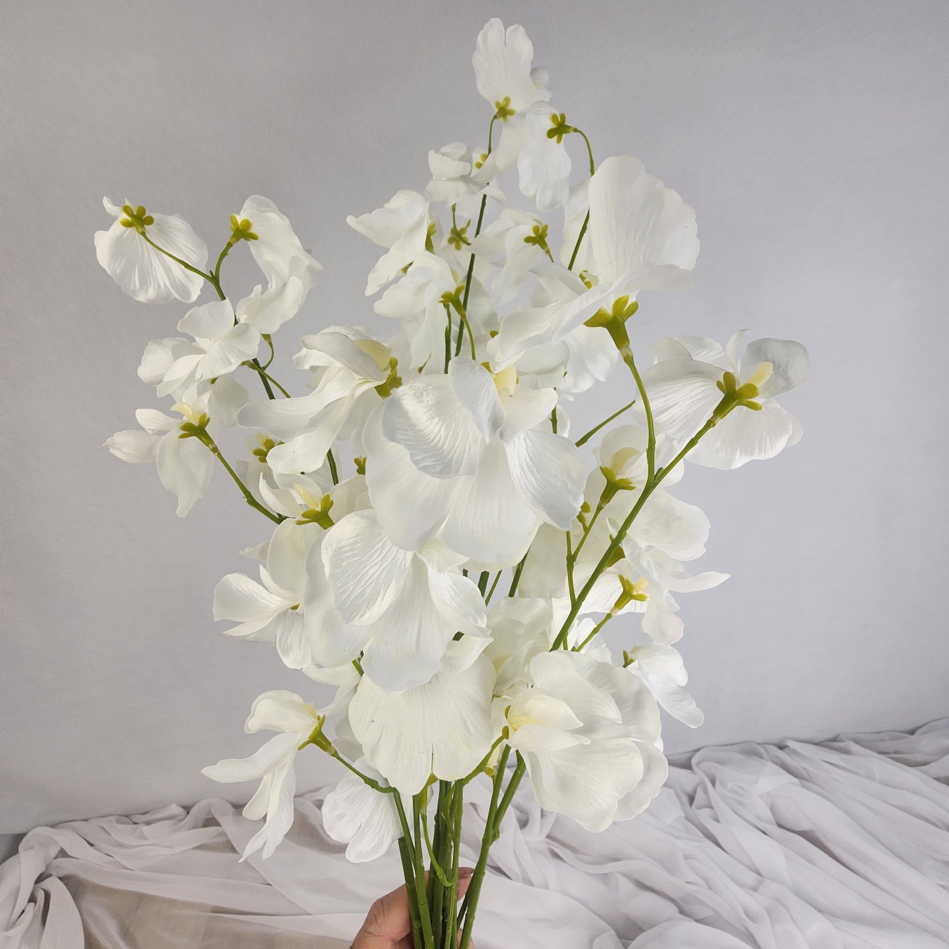 White Sweet Pea Spray- Realistic Artificial Flowers