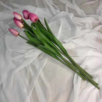 Pink Tulip Real Touch Bud and Bloom -Realistic Artificial Flowers