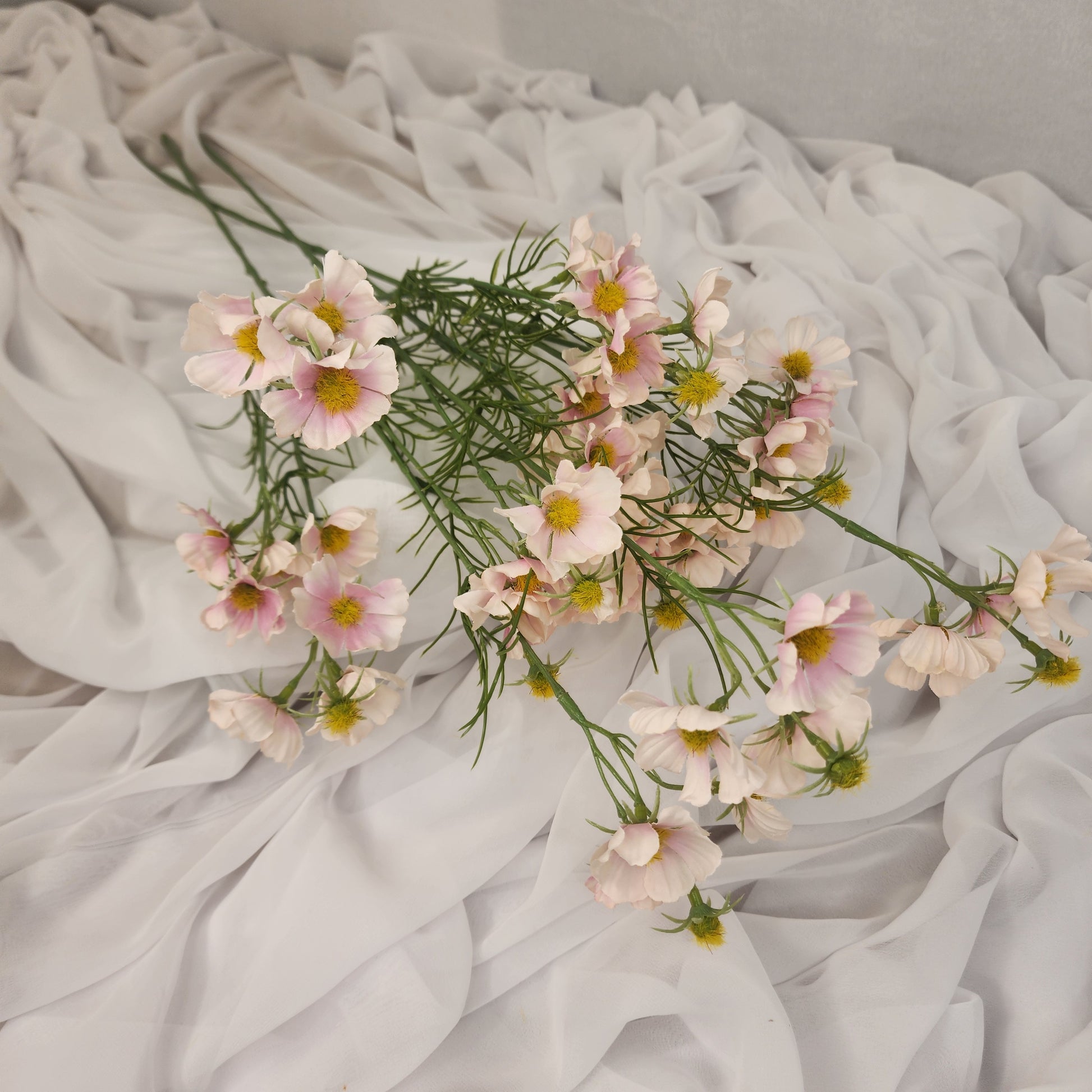 Pale Pink Mini Cosmos Spray - Realistic Artificial Flowers