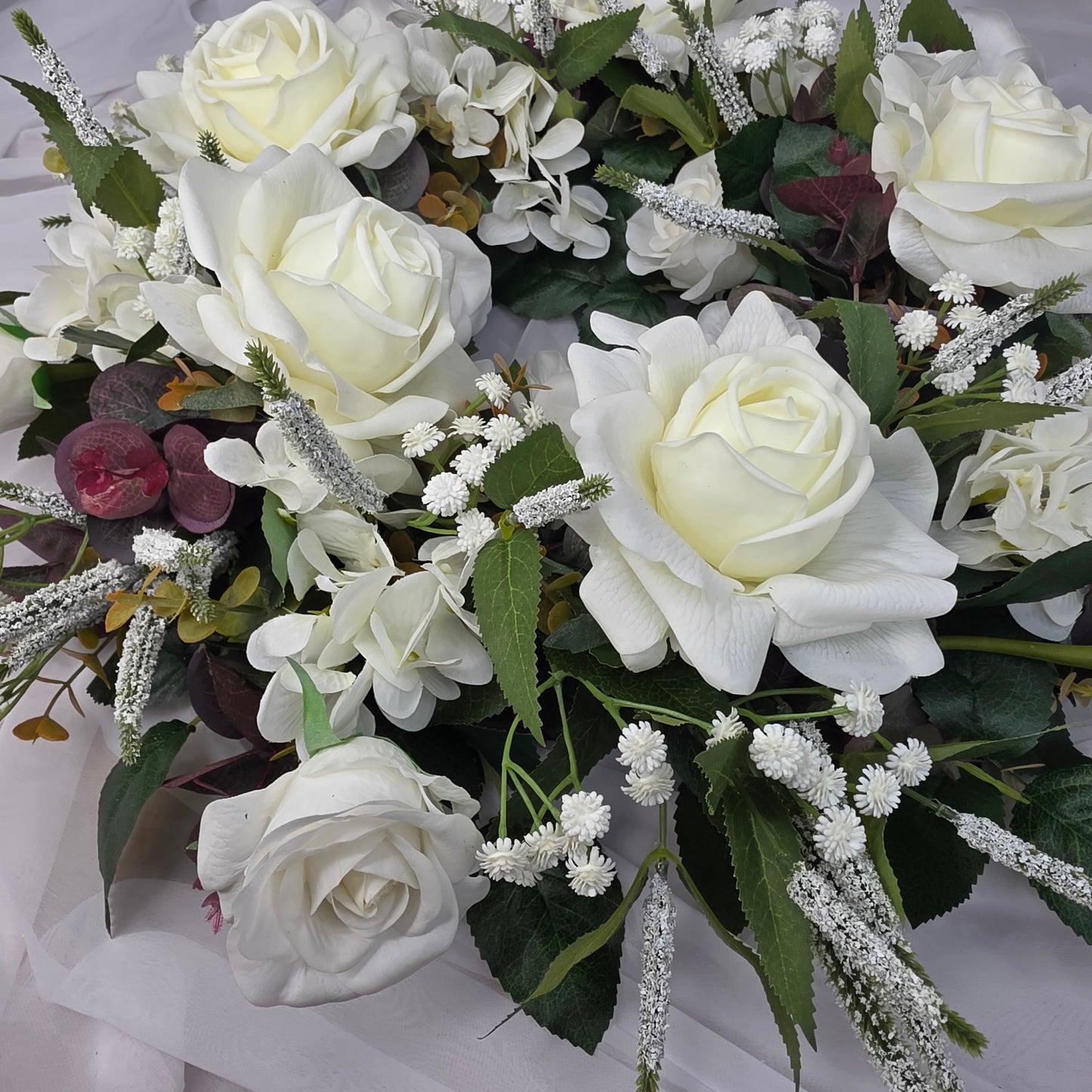 Wreath in Whites and Green