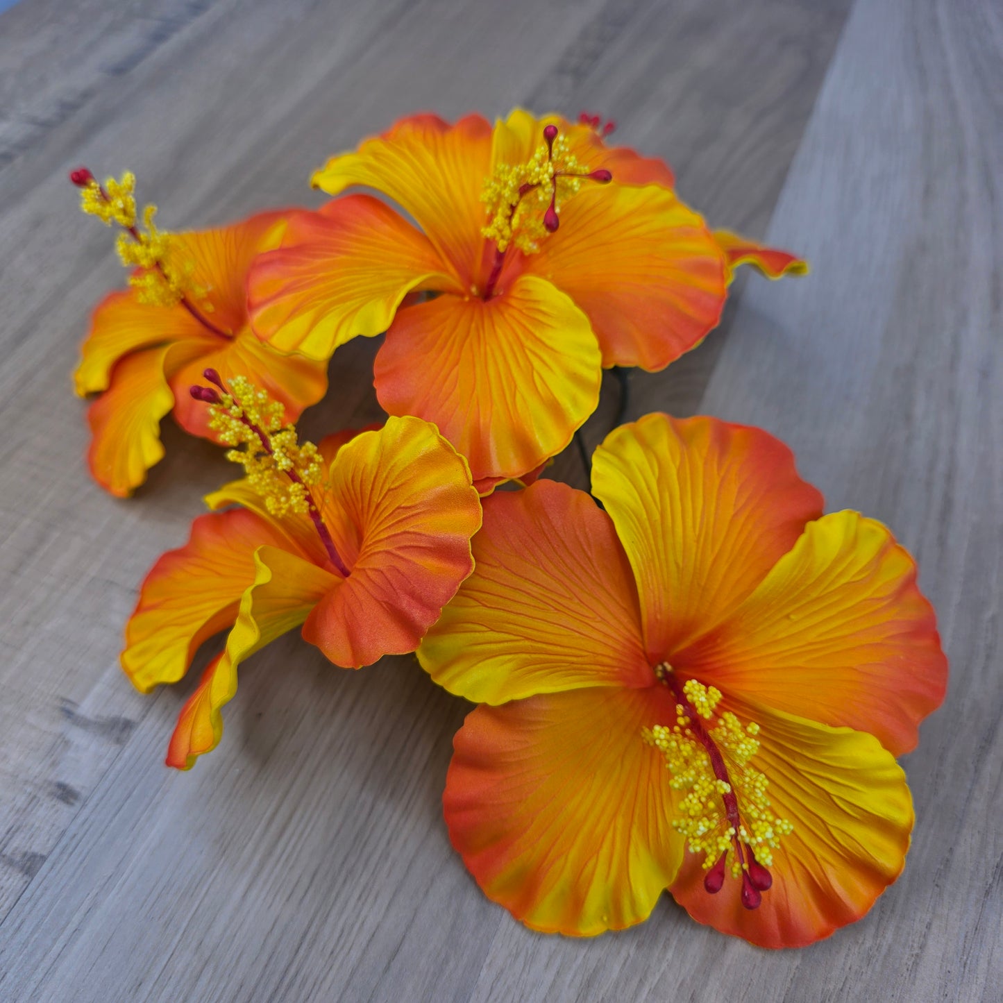 Bright Orange/Yellow Hibiscus 11.5 cm Flowerhead