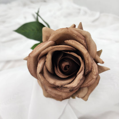 Coffee Royal Real Touch Rose - Realistic Artificial Flowers