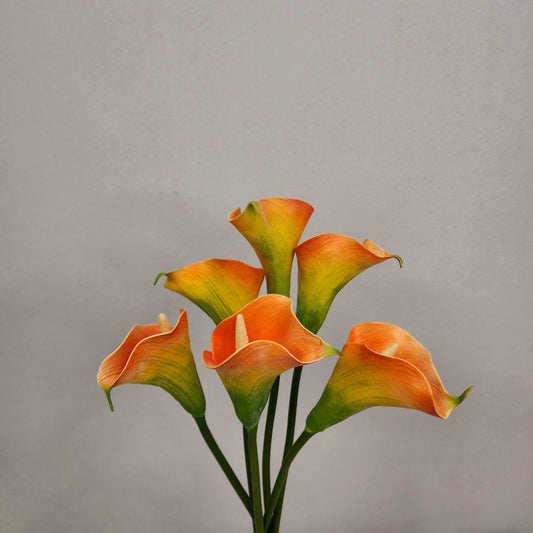 Orange Mini Calla Lily  - Realistic Artificial Flowers