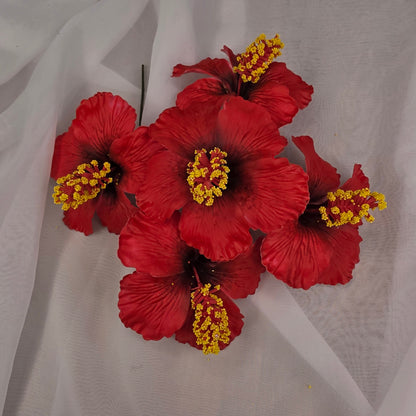 Dark Red Hibiscus 8cm Flowerhead