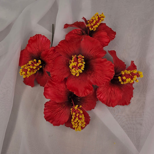 Dark Red Hibiscus 8cm Flowerhead
