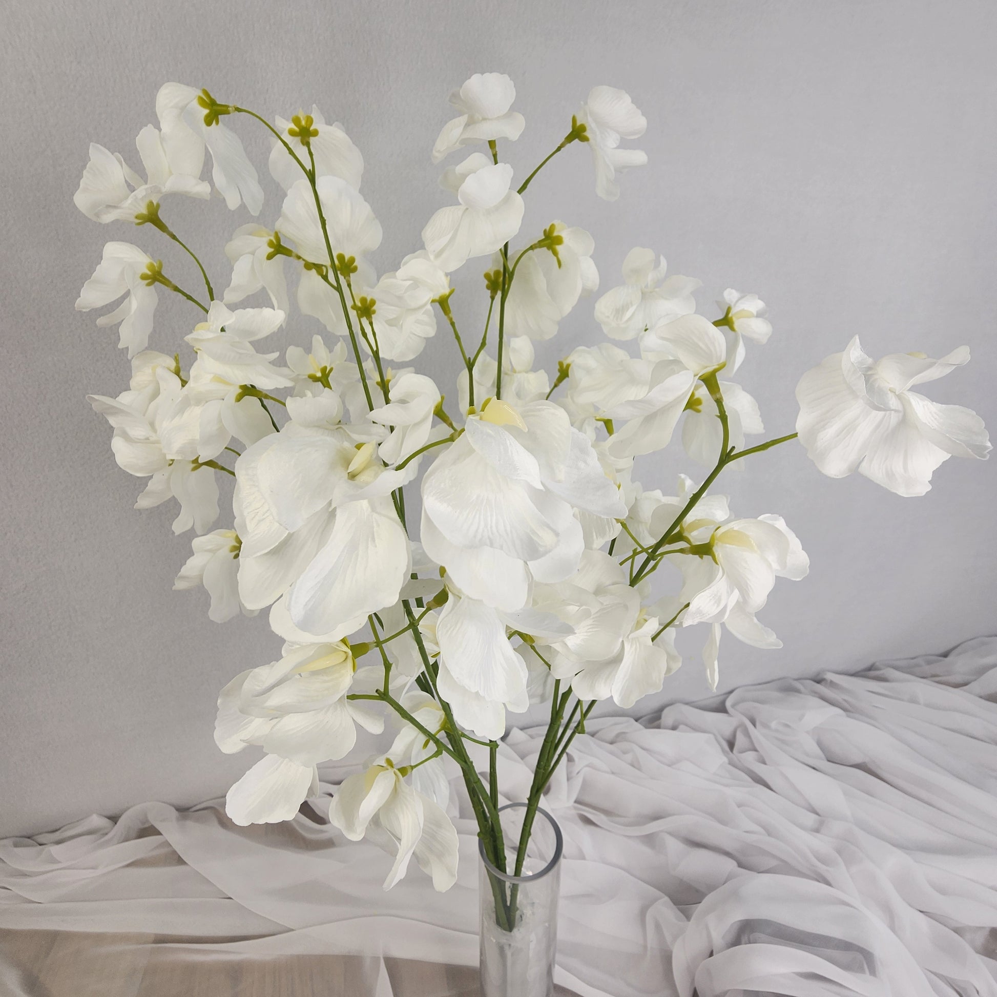White Sweet Pea Spray- Realistic Artificial Flowers