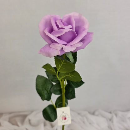 Lilac Real Touch Open Bloom Rose - Realistic Artificial Flowers
