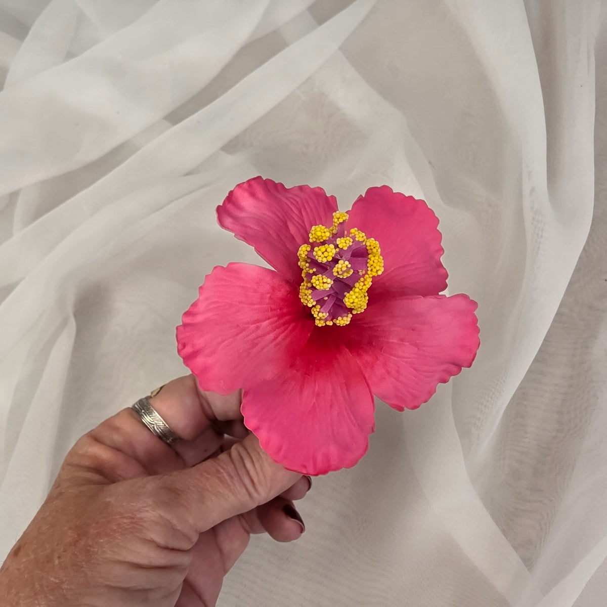 Pink Hibiscus 8cm Flowerhead