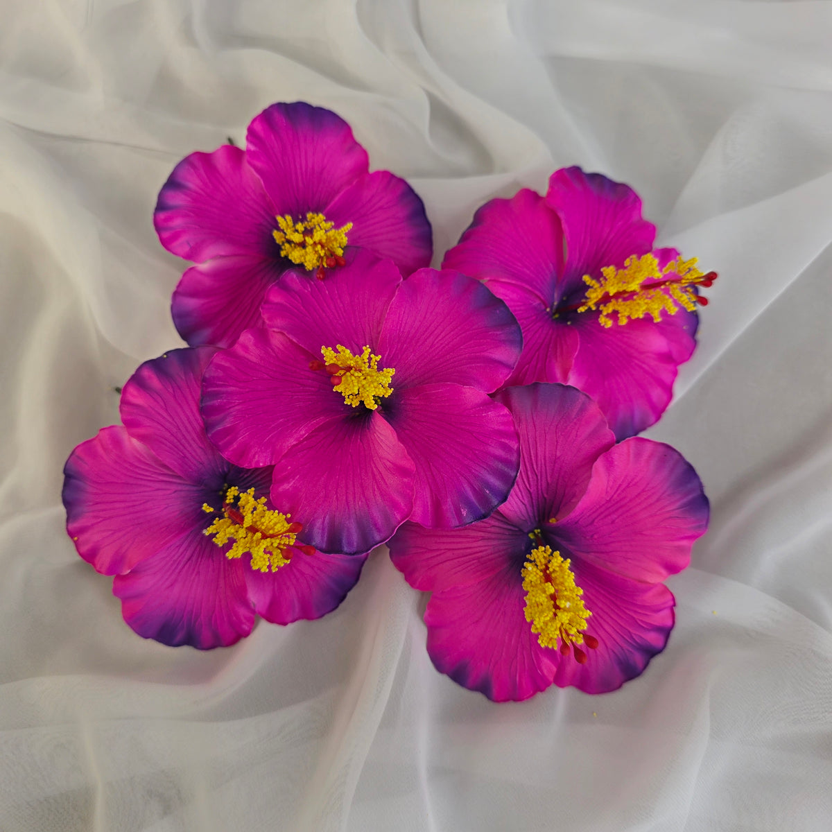 Fuchsia/Purple Hibiscus 11.5 cm Flowerhead