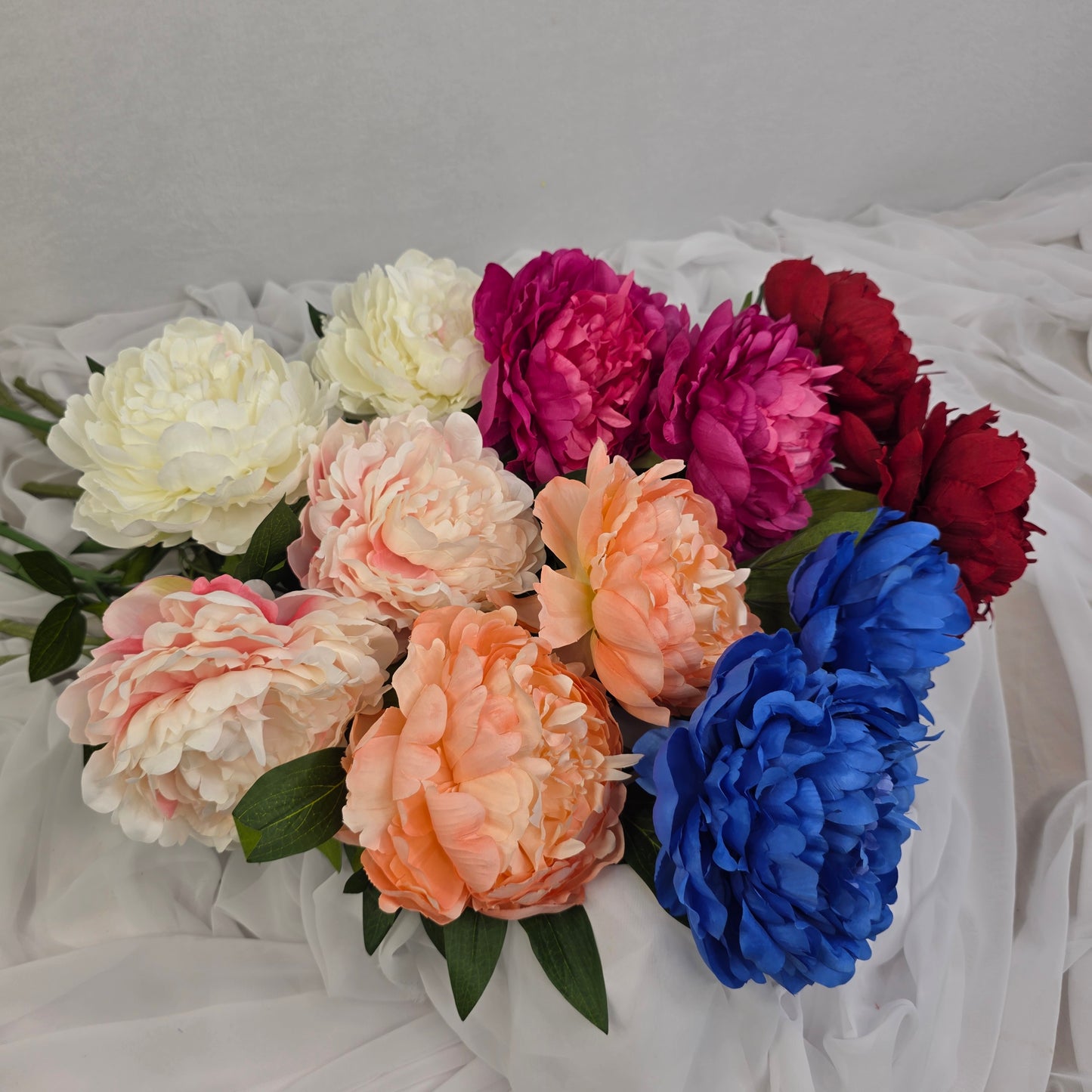 Dark Blue Peony Bloom Large - Realistic Artificial Flowers