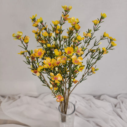 Wax Flower Spray Yellow - Realistic Artificial Flowers