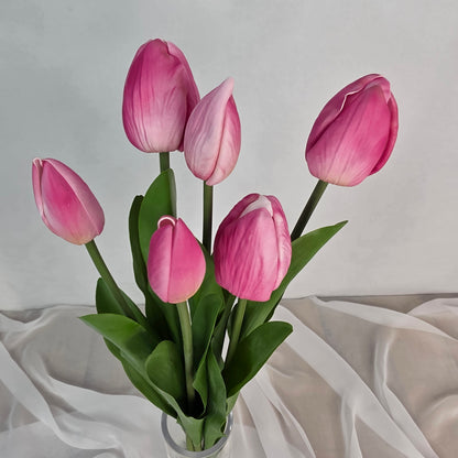 Pink Tulip Real Touch Bud and Bloom -Realistic Artificial Flowers