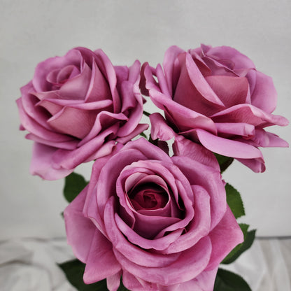 Mauve Royal Real Touch Rose - Realistic Artificial Flowers