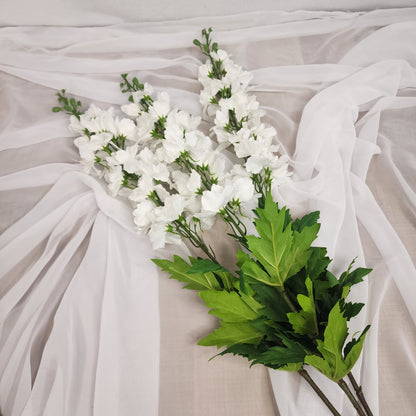 White Large Real Touch Delphinium - Realistic Artificial Flowers