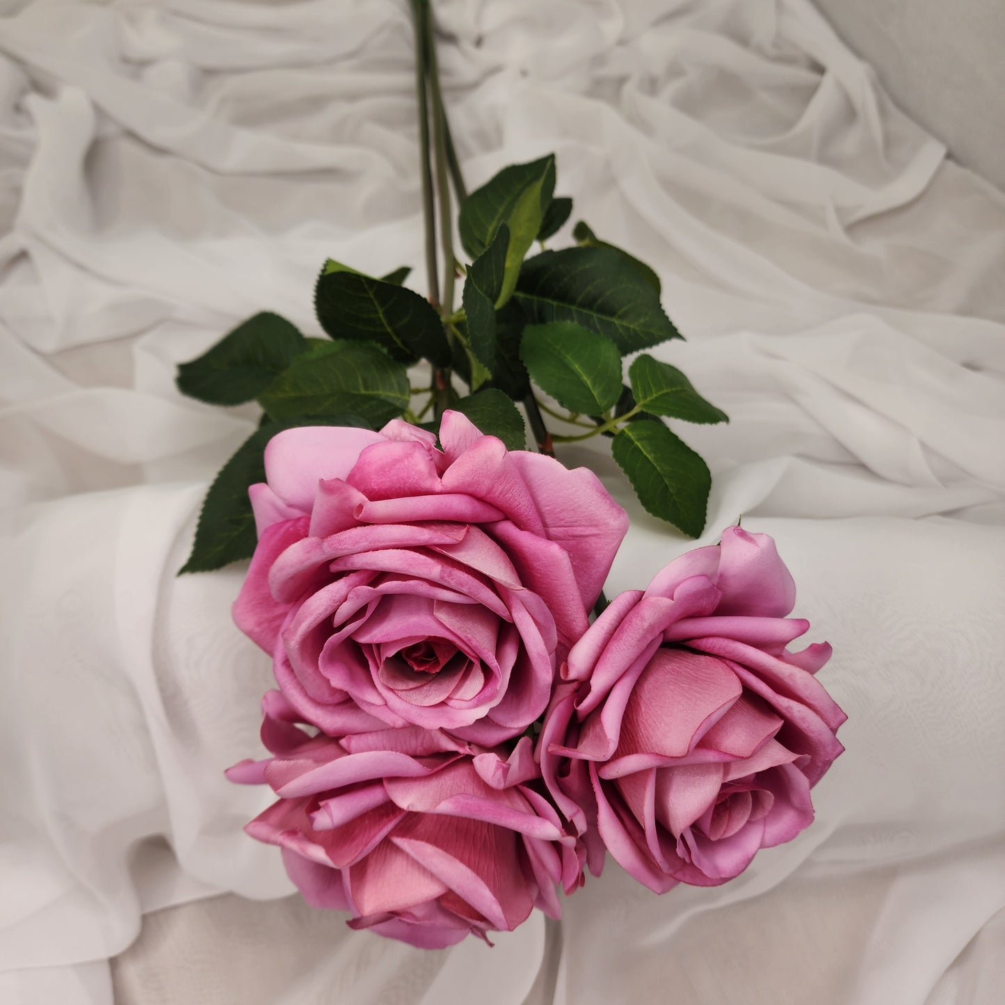 Mauve Royal Real Touch Rose - Realistic Artificial Flowers