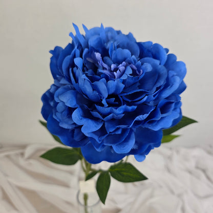 Dark Blue Peony Bloom Large - Realistic Artificial Flowers